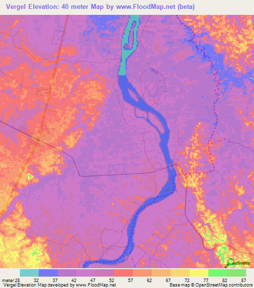 Vergel,Mexico Elevation Map