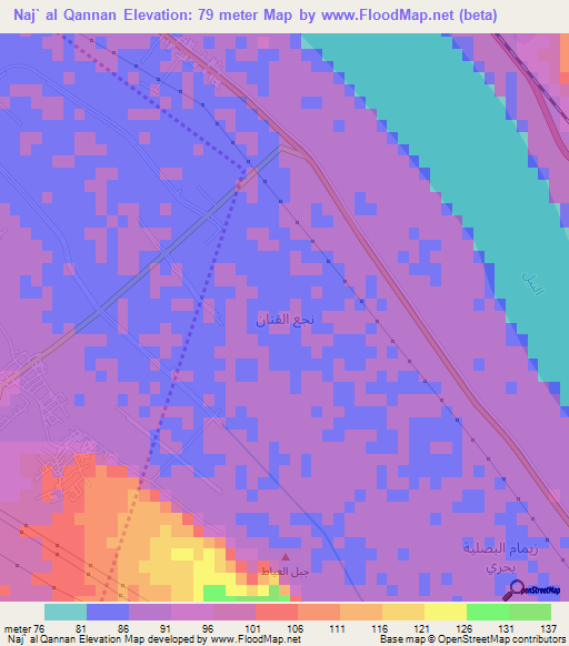 Naj` al Qannan,Egypt Elevation Map