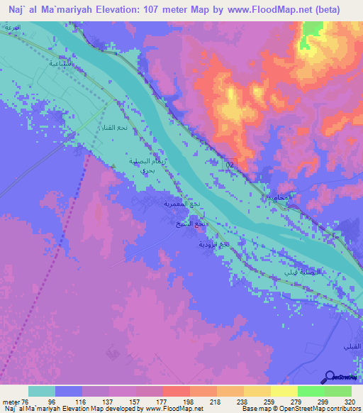 Naj` al Ma`mariyah,Egypt Elevation Map