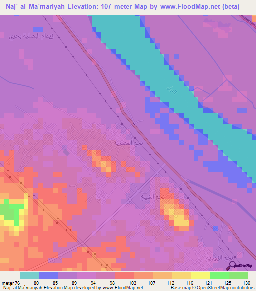 Naj` al Ma`mariyah,Egypt Elevation Map