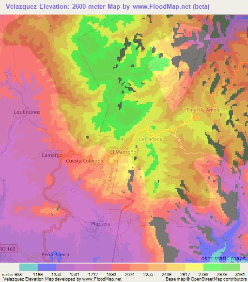 Velazquez,Mexico Elevation Map