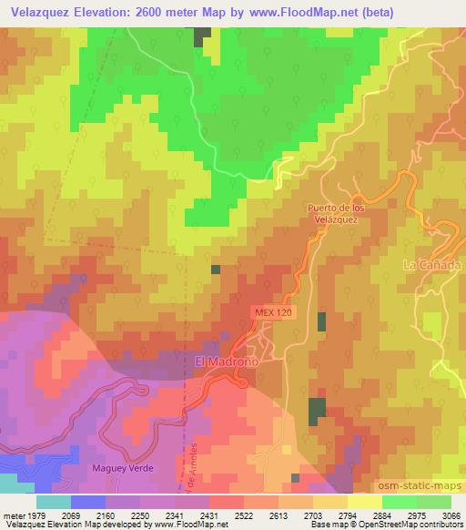 Velazquez,Mexico Elevation Map