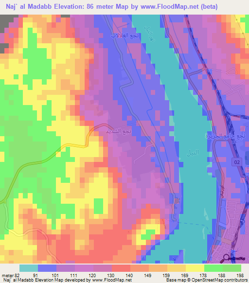 Naj` al Madabb,Egypt Elevation Map