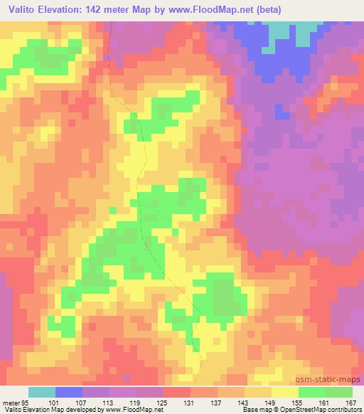 Valito,Mexico Elevation Map