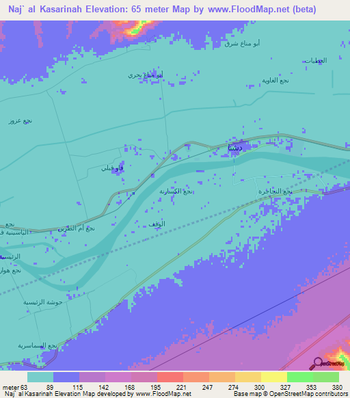 Naj` al Kasarinah,Egypt Elevation Map