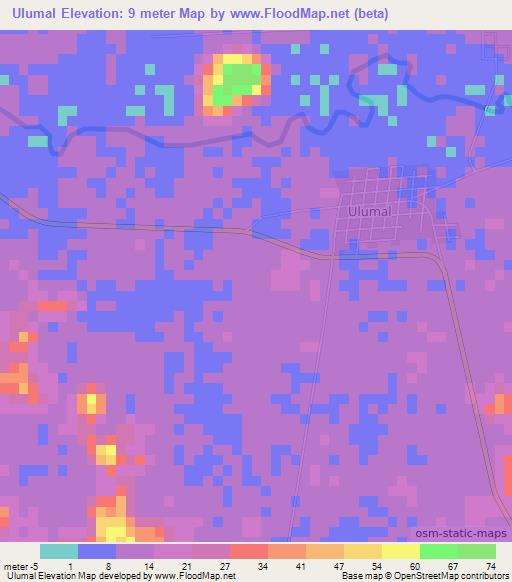 Ulumal,Mexico Elevation Map