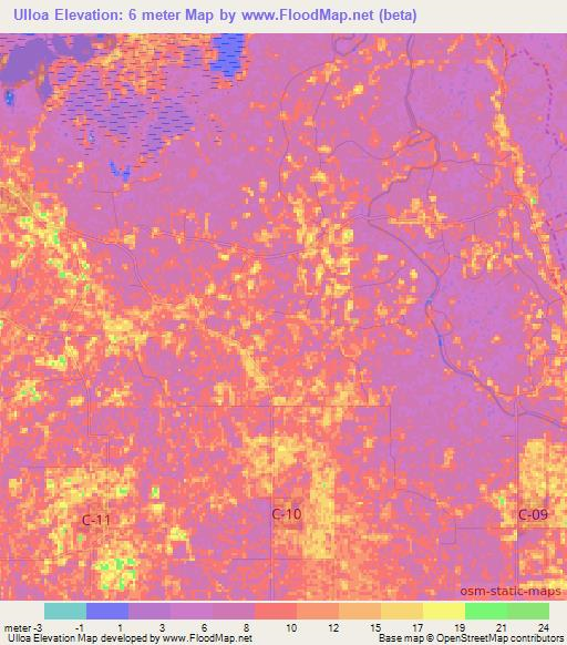 Ulloa,Mexico Elevation Map