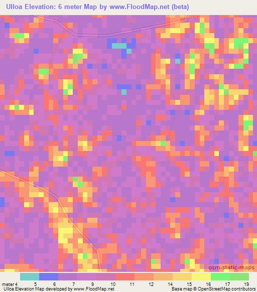 Ulloa,Mexico Elevation Map