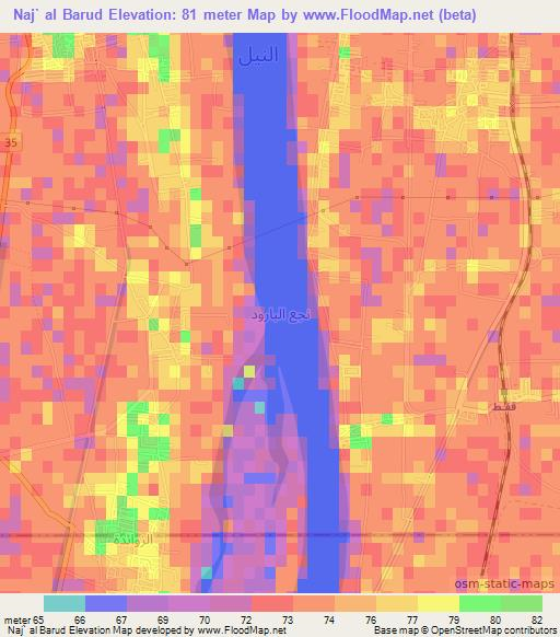 Naj` al Barud,Egypt Elevation Map