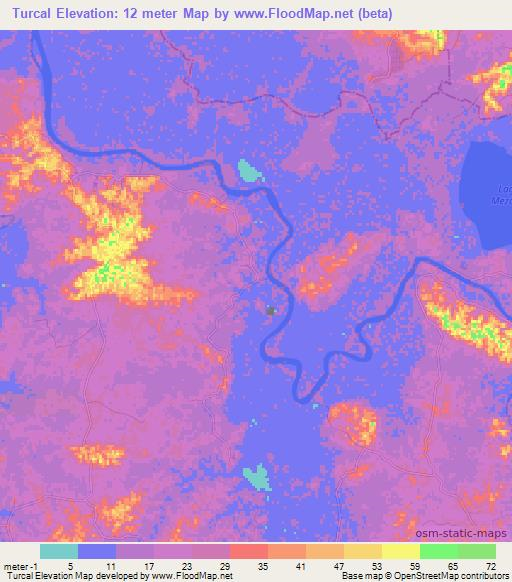 Turcal,Mexico Elevation Map