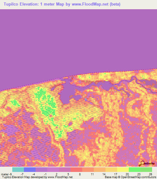 Tupilco,Mexico Elevation Map