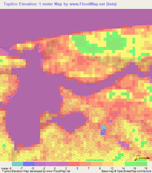 Tupilco,Mexico Elevation Map