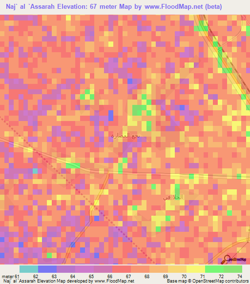 Naj` al `Assarah,Egypt Elevation Map