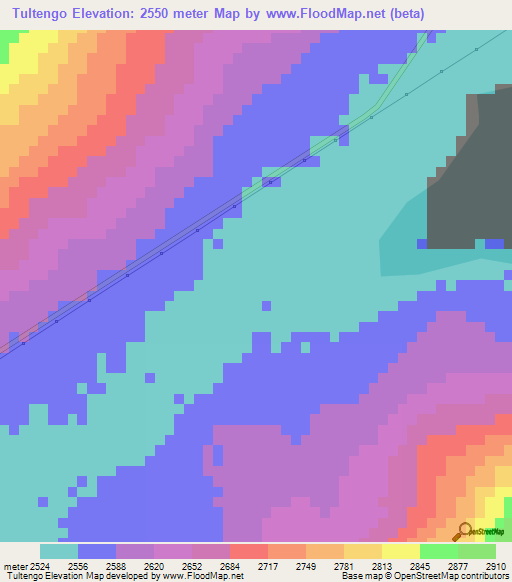 Tultengo,Mexico Elevation Map