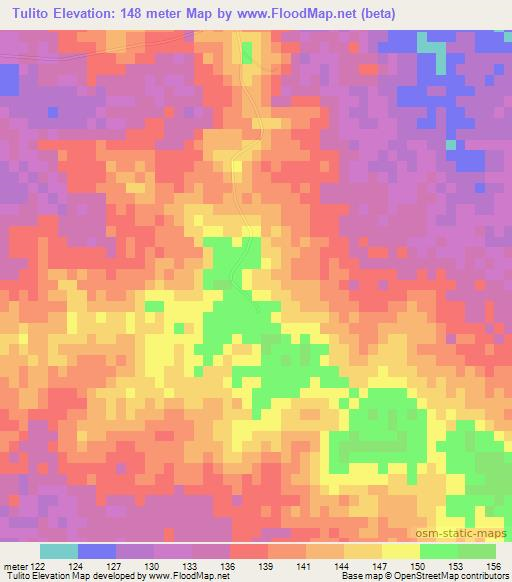 Tulito,Mexico Elevation Map