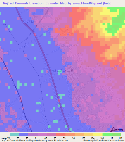 Naj` ad Dawmah,Egypt Elevation Map