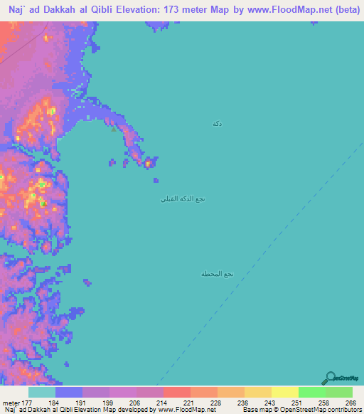 Naj` ad Dakkah al Qibli,Egypt Elevation Map