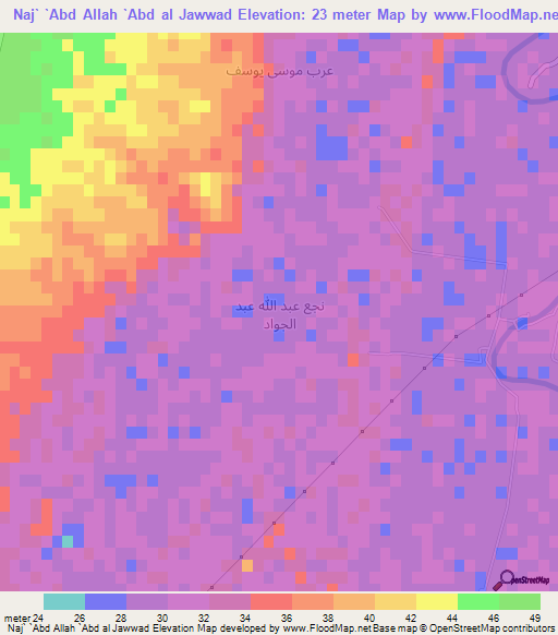 Naj` `Abd Allah `Abd al Jawwad,Egypt Elevation Map