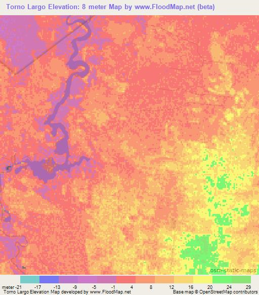 Torno Largo,Mexico Elevation Map