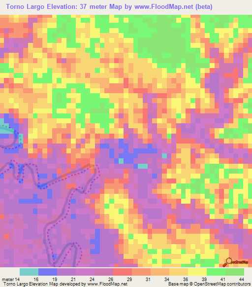 Torno Largo,Mexico Elevation Map