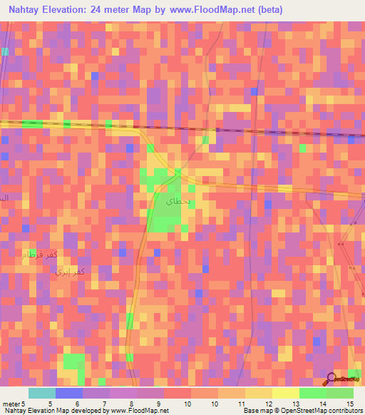 Nahtay,Egypt Elevation Map