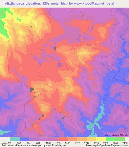 Tolixtlahuaca,Mexico Elevation Map