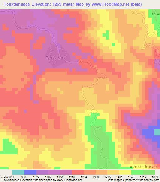 Tolixtlahuaca,Mexico Elevation Map