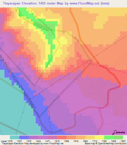 Tlayacapan,Mexico Elevation Map