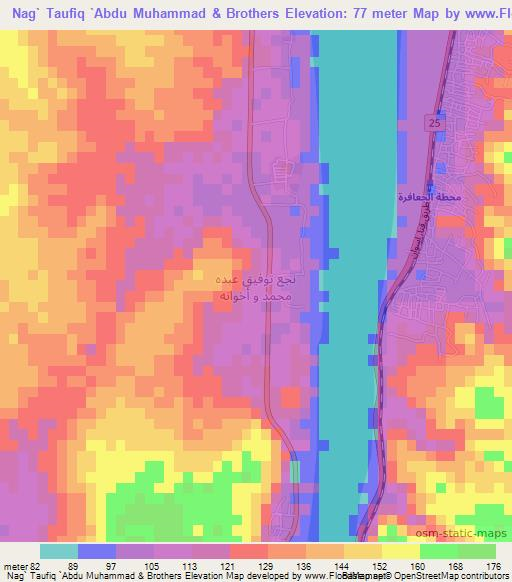 Nag` Taufiq `Abdu Muhammad & Brothers,Egypt Elevation Map