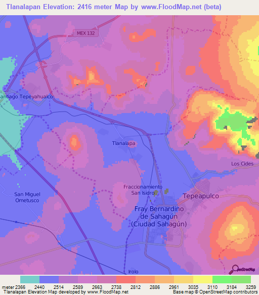 Tlanalapan,Mexico Elevation Map