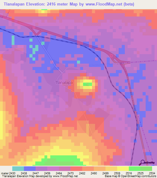 Tlanalapan,Mexico Elevation Map