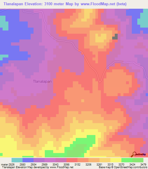 Tlanalapan,Mexico Elevation Map