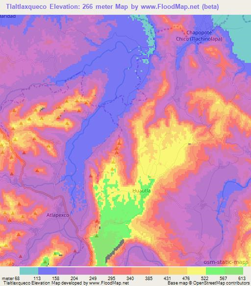 Tlaltlaxqueco,Mexico Elevation Map