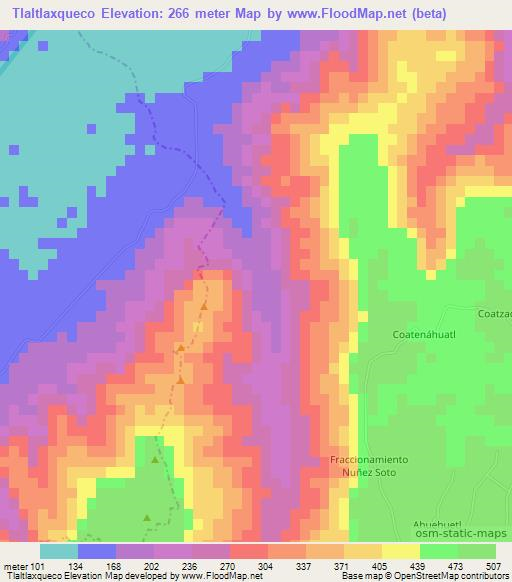 Tlaltlaxqueco,Mexico Elevation Map