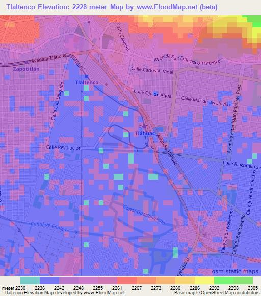 Tlaltenco,Mexico Elevation Map