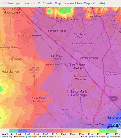 Tlaltenango,Mexico Elevation Map