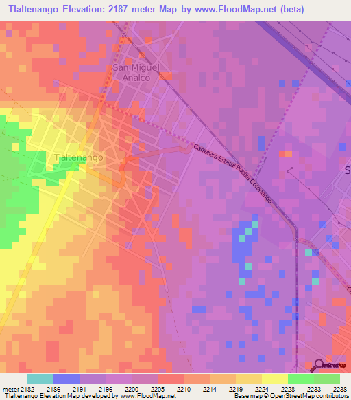 Tlaltenango,Mexico Elevation Map