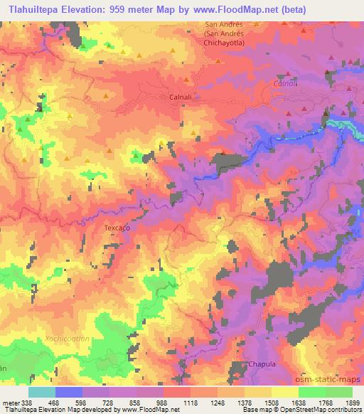 Tlahuiltepa,Mexico Elevation Map