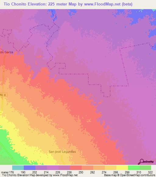 Tio Chonito,Mexico Elevation Map