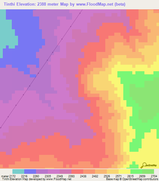 Tinthi,Mexico Elevation Map