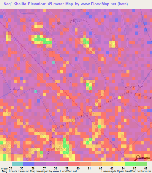 Nag` Khalifa,Egypt Elevation Map