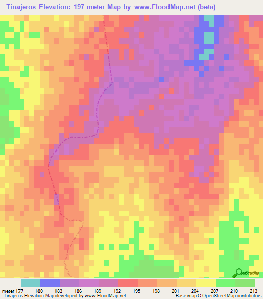 Tinajeros,Mexico Elevation Map