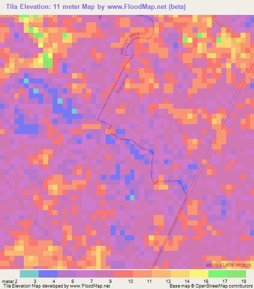 Tila,Mexico Elevation Map