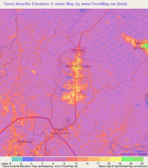Tierra Amarilla,Mexico Elevation Map