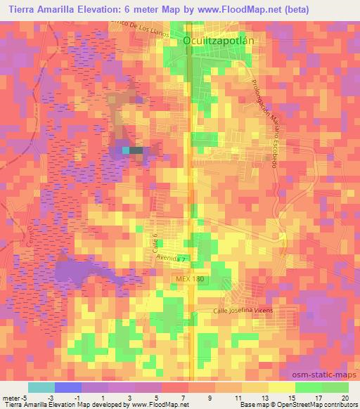 Tierra Amarilla,Mexico Elevation Map