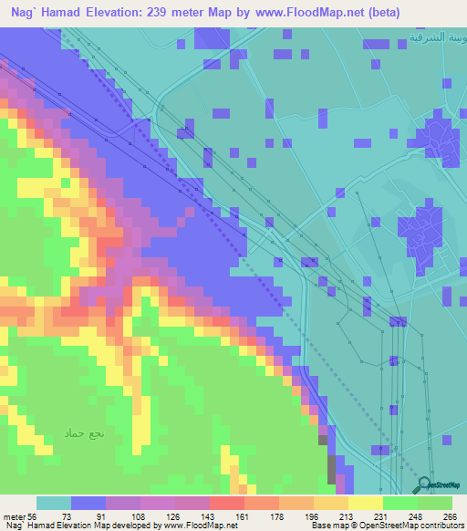 Nag` Hamad,Egypt Elevation Map