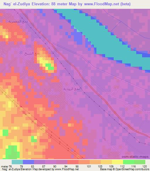 Nag` el-Zudiya,Egypt Elevation Map