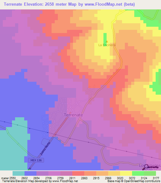 Terrenate,Mexico Elevation Map