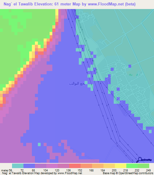 Nag` el Tawalib,Egypt Elevation Map