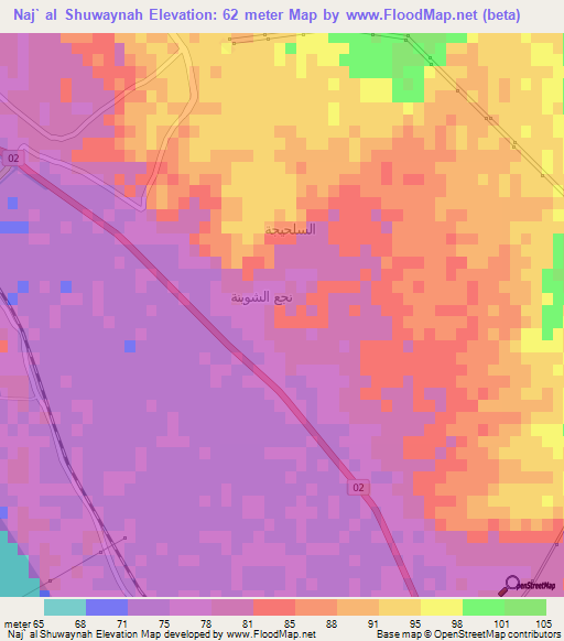 Naj` al Shuwaynah,Egypt Elevation Map